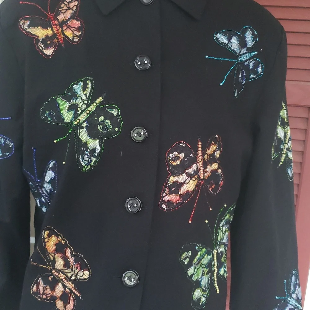 CARINA Butterfly Embroidered And Beaded‎ Women's Jacket